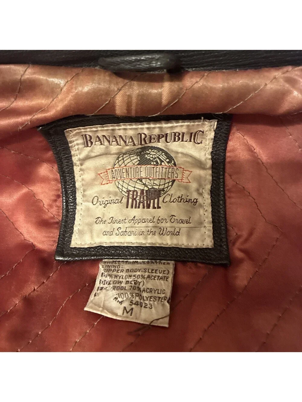 Banana Republic Leather Jacket Men’s M Military  Surplus Safari Vintage Rare